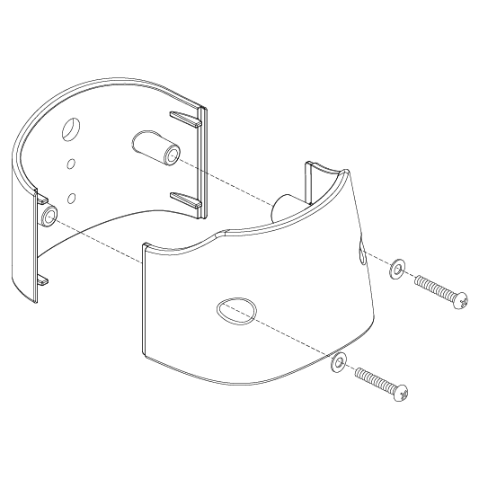 Pride Mobility Lower Tiller Shroud Assembly, Candy Apple Red, with Black Accent part number SHDASMB5249, parts drawing