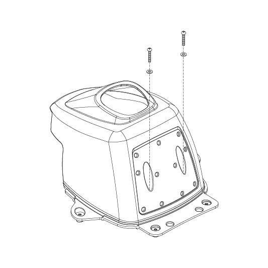 Pride Mobility Front Wheel Cover Shroud Assembly, Candy Apple Red, 3-Wheel part number SHDASMB5260, parts drawing