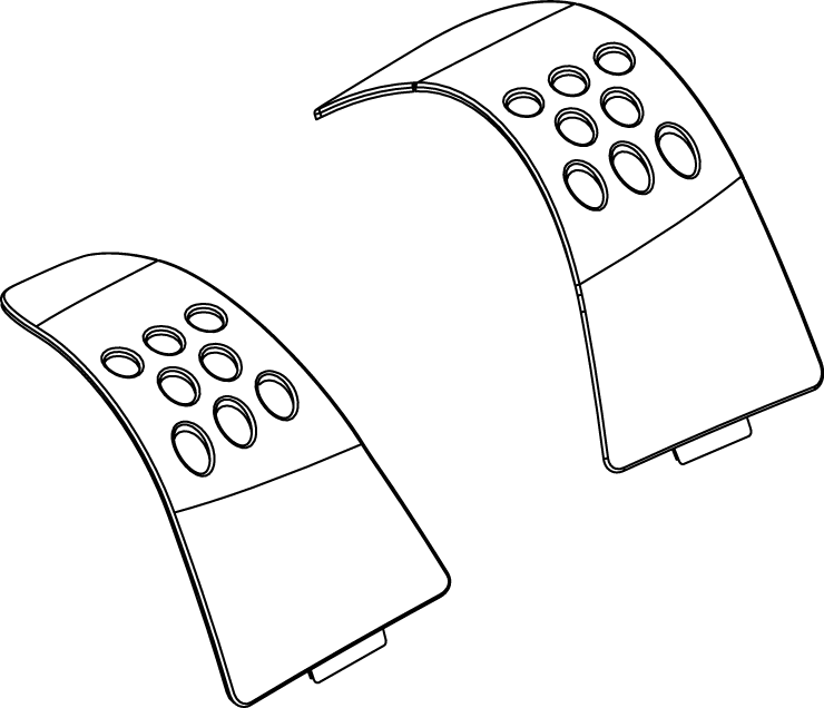 Pride Mobility Front Body Insert Shroud Assembly, Red part number SHDASMB6132, parts drawing