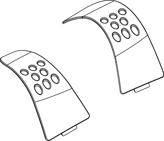 Pride Mobility Front Body Insert Shroud Assembly, Red part number SHDASMB6132, parts drawing