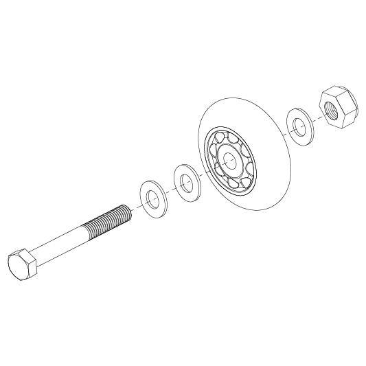 Pride Mobility Anti-Tip Wheel Assembly, Sundancer 2001 part number WHLASMB1453, parts drawing