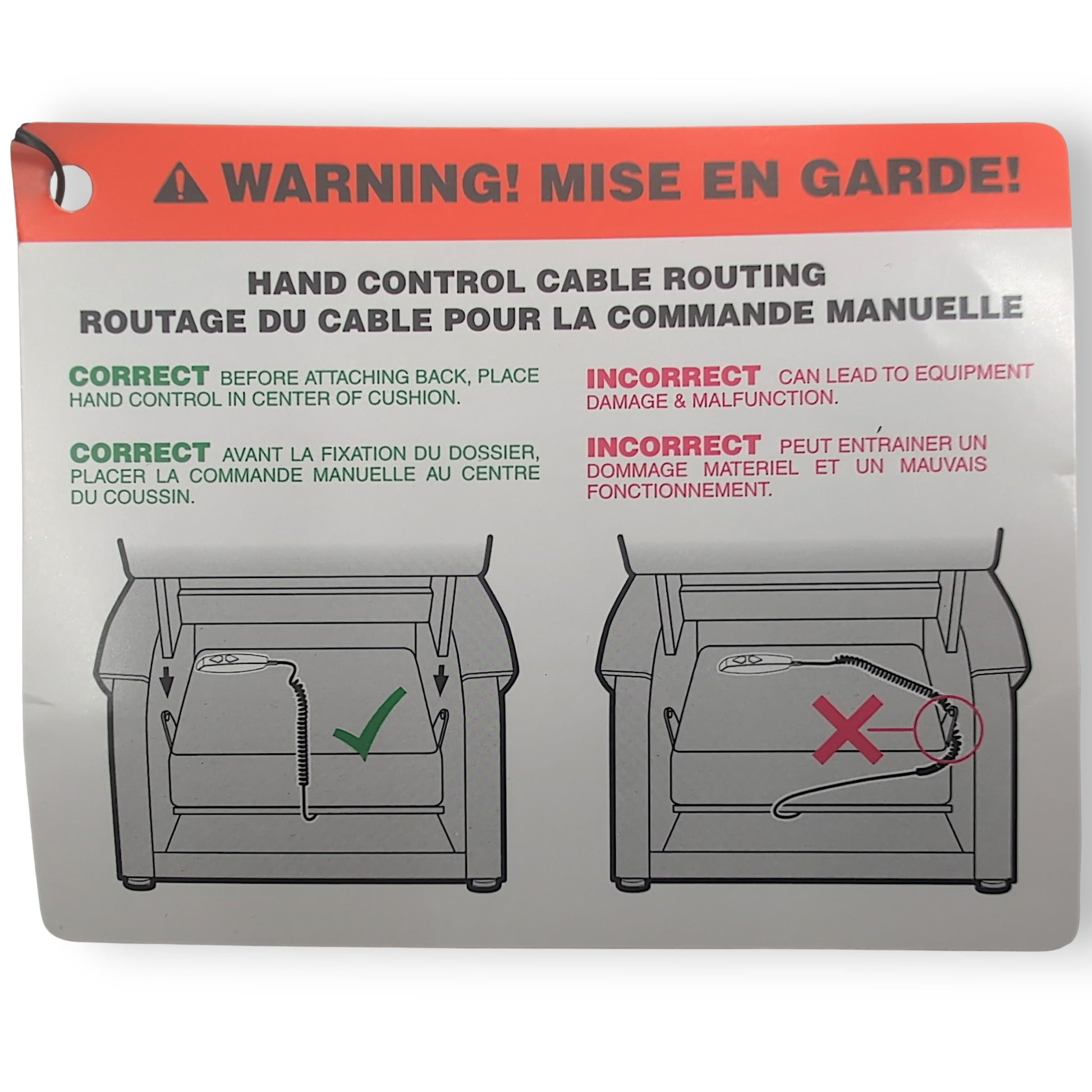 hand control cable routing guide