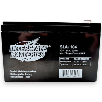 Interstate Battery SLA1104 | Replaces BATLIQ1013, MBE-BATT1212-F2, MKB-ES12-12, PSB-BATT