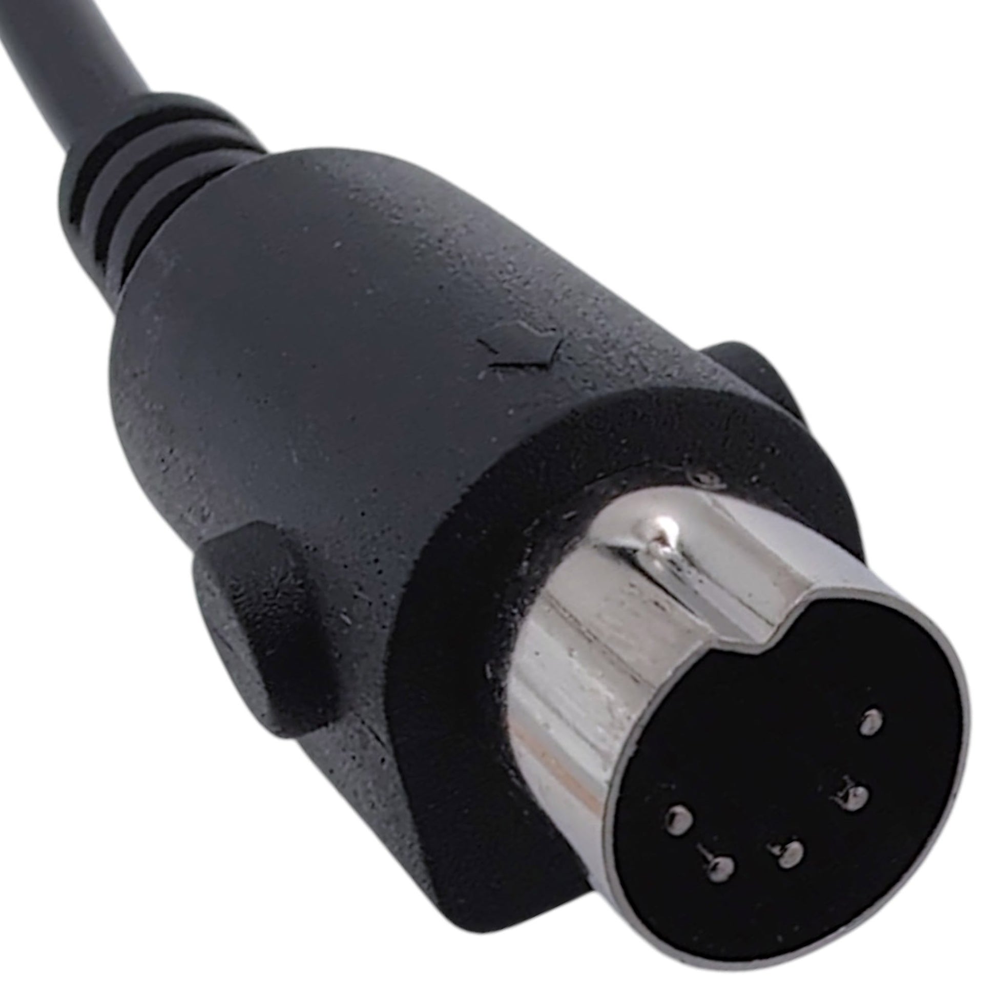 front/top view of the 5-pin connector. All 5 pins in clear view