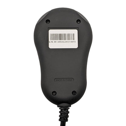 back of the remote with product label and a serial number starting with ZK1300