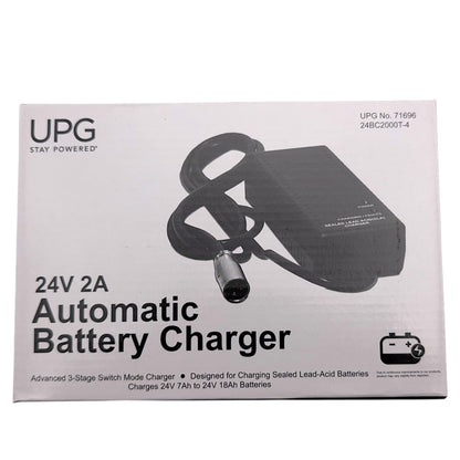UPG 24V 2.0A Scooter/Wheelchair Battery Charger with 3-Pin XLR Connector 24BC2000T-4 / 71696 / S31055