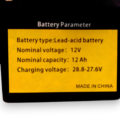 battery parameter label