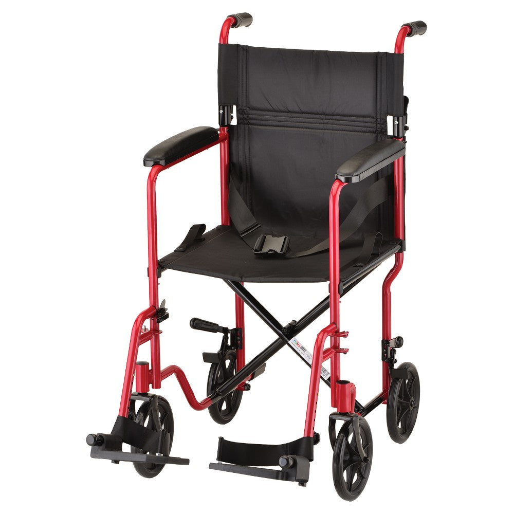 Transport Chair - 19" with Swing Away Footrests Red - 319R