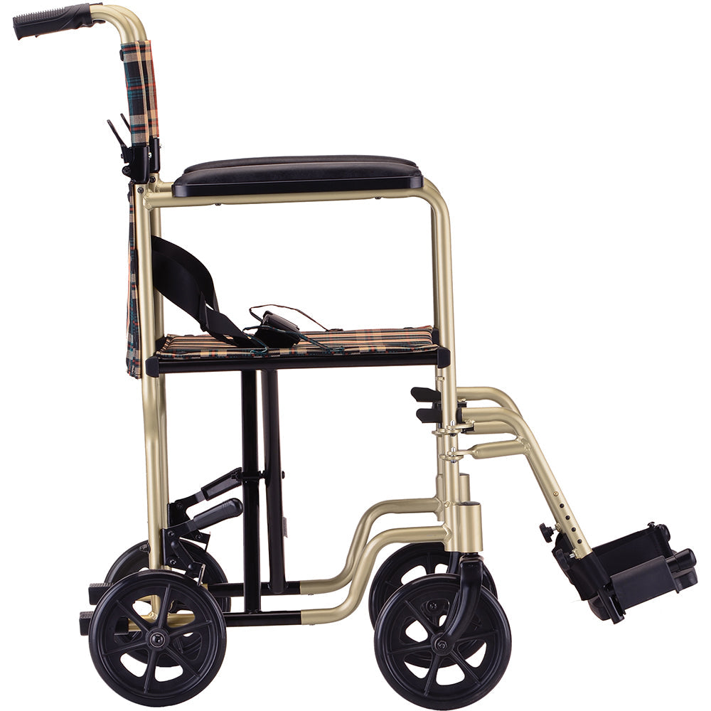 Nova Medical - Lightweight Transport Chair - 19" with Swing Away Footrest Champagne 329CP