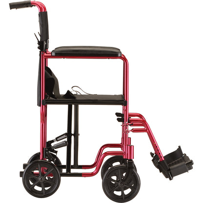 Lightweight Transport Chair - 19" with Swing Away Footrest Red 329R