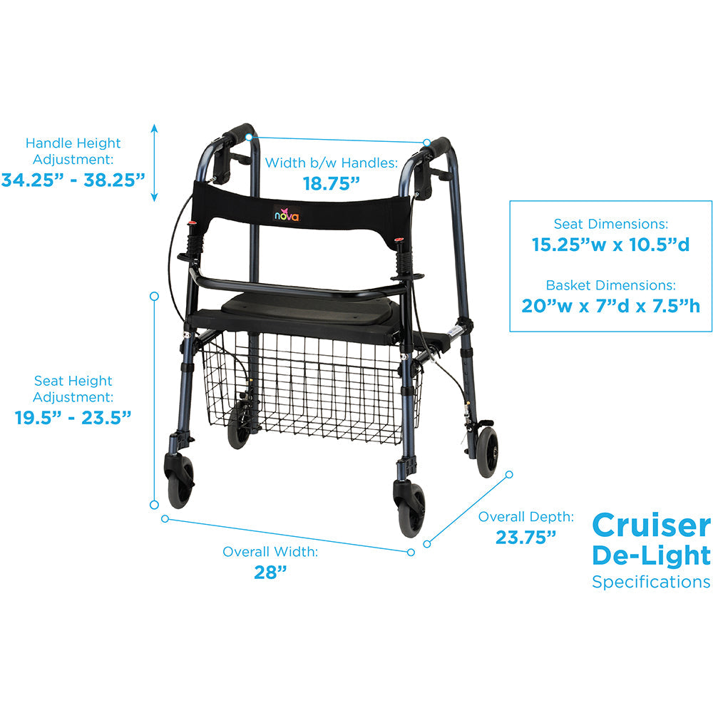 Nova Medical - Cruiser De-Light Rollator 4010
