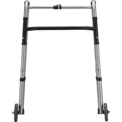 Standard One Button Folding Walker With 5" Wheels 4070DW5