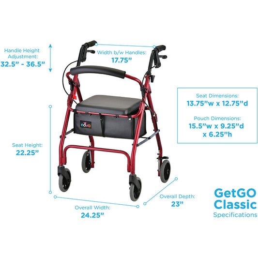 Nova Medical - GetGO Standard Rolling Walker 4202C