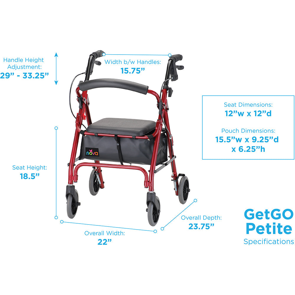 Nova Medical - GetGO Petite Narrow Rollator 4208C
