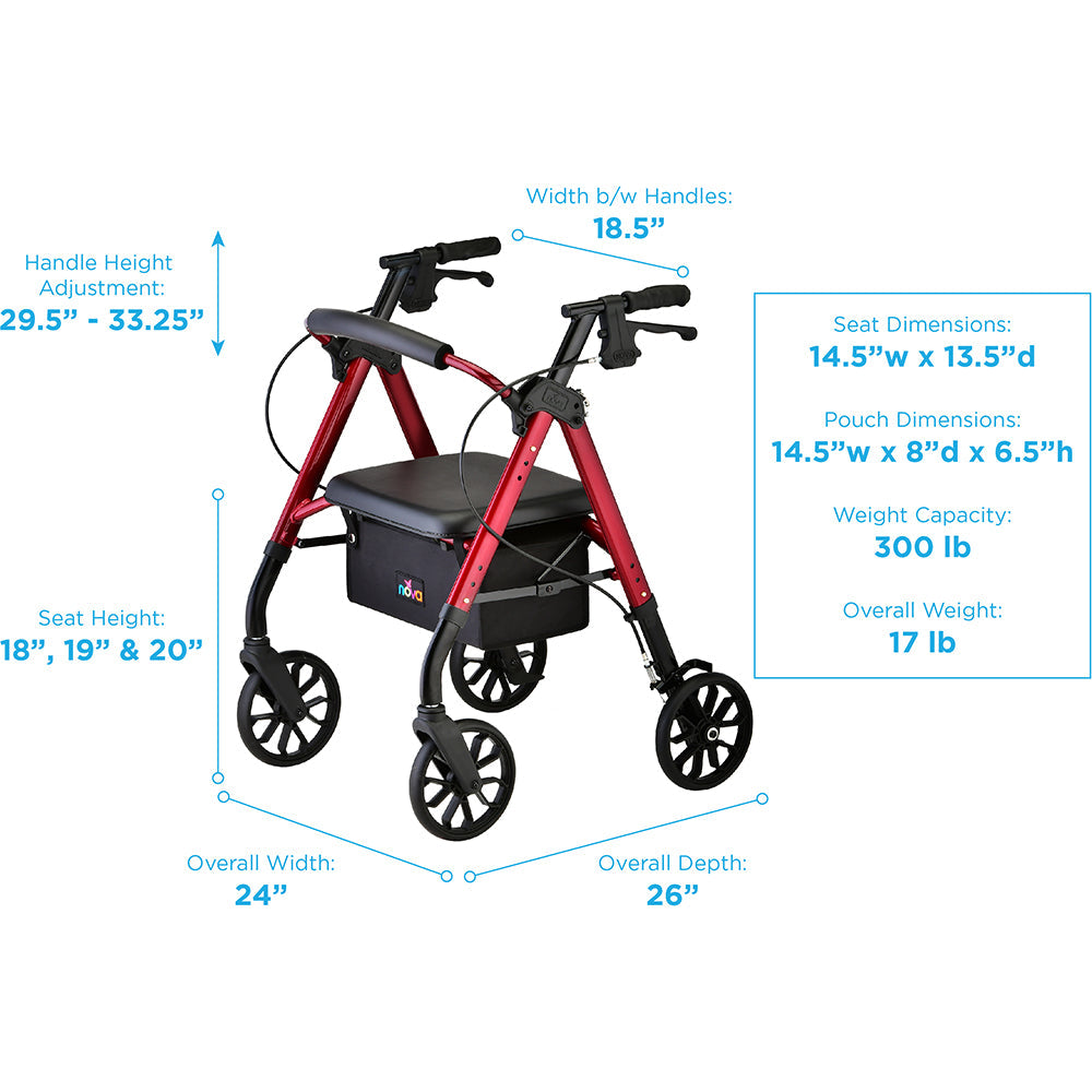 Nova Medical - Star 8 Petite Rollator Walker 4278