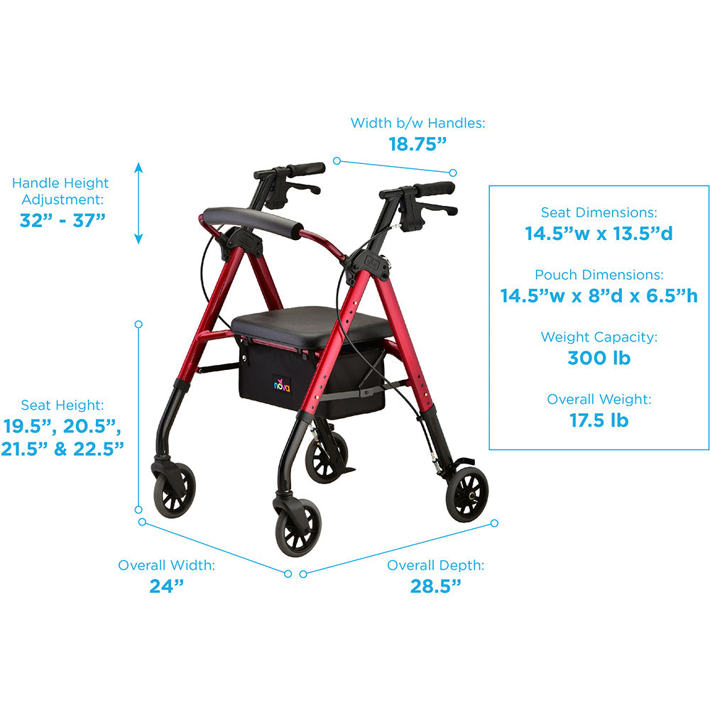 NOVA STAR Rolling Walker with 6