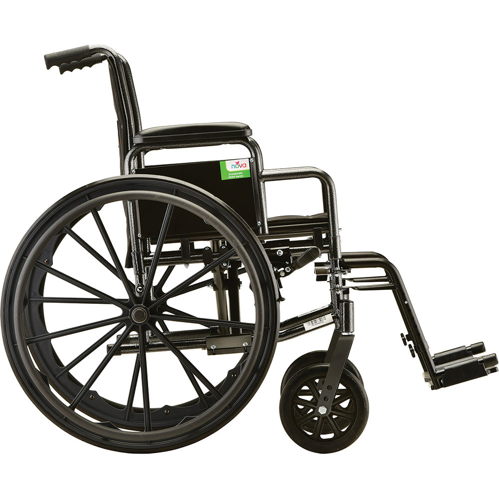 Nova Medical - Hammertone Wheelchair - 18" With Detachable Arms & Swing Away Footrest 5180S