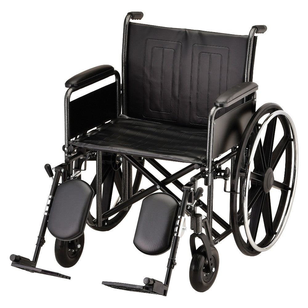 Hammertone Wheelchair - 24" With Detachable Full Arms & Elevating Legrest 5241SE