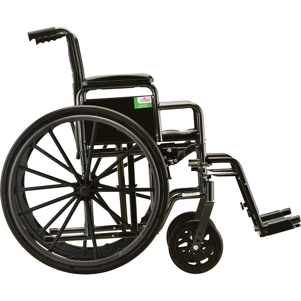 Nova Medical - Hammertone Wheelchair - 20" With Detachable Desk Arms & Swing Away Footrest 5285S