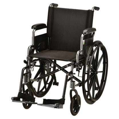 Nova Medical - Hammertone Wheelchair - 16" Lightweight With Flip Back Detachable Arms & Swing Away Footrest 7160L