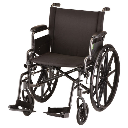 Hammertone Wheelchair - 20" Lightweight With Flip Back Detachable Arms & Swing Away Footrest 7200L