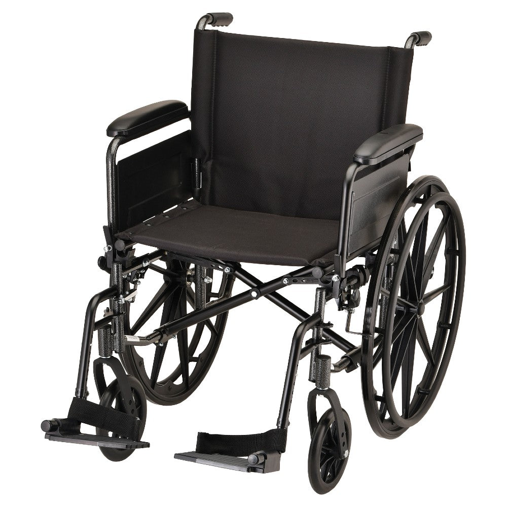 Nova Medical - Hammertone Wheelchair - 20" Lightweight With Flip Back Full Arms & Swing Away Footrest 7201L