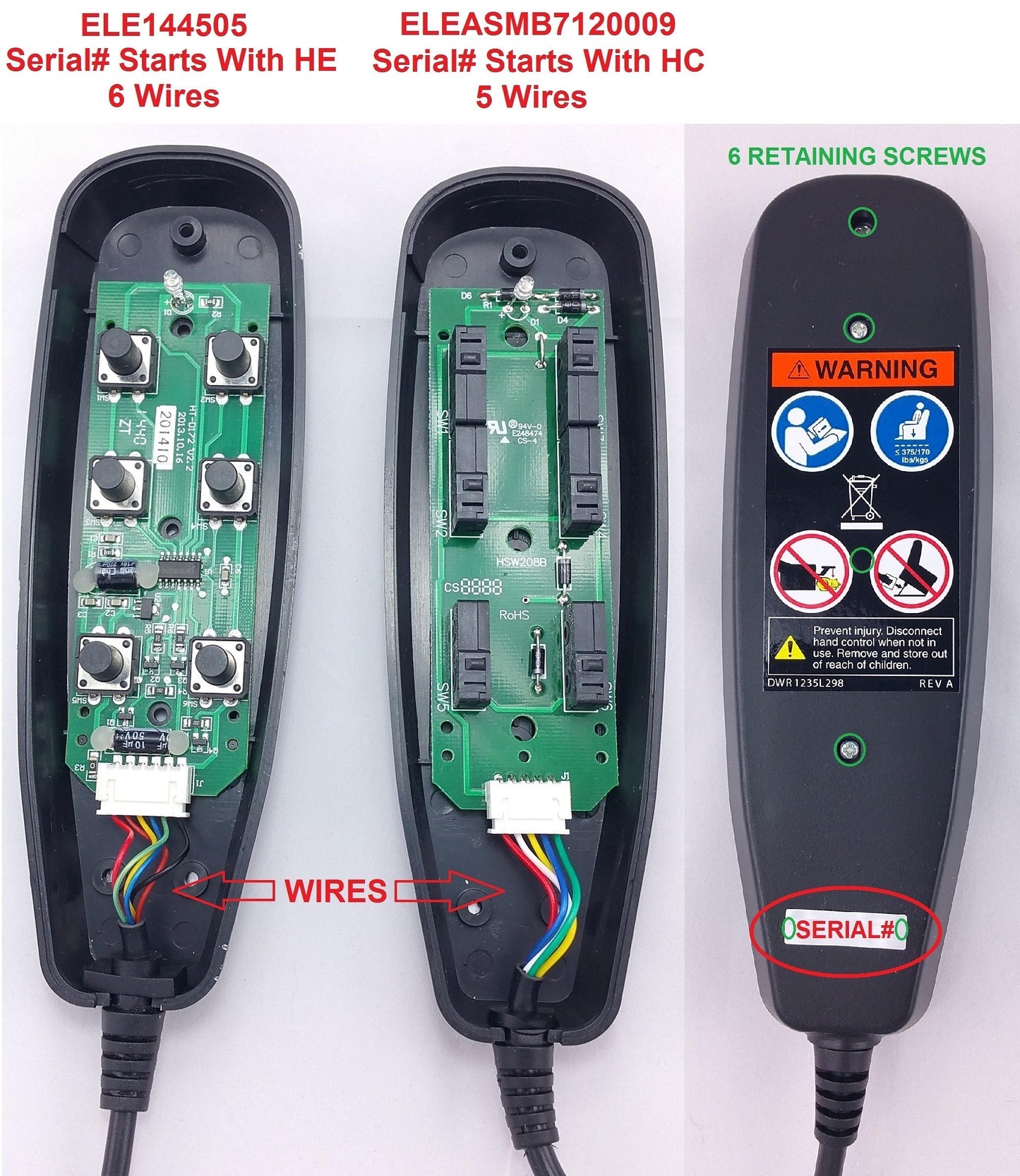 Remote - ELE144505 - HSW208E - 6 Wire