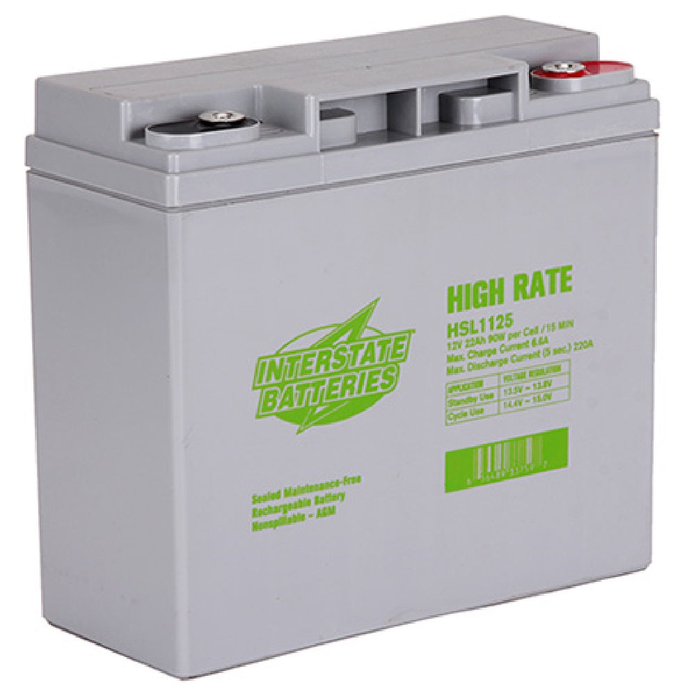 Interstate Battery - HSL1125 - 12 volt 22 amp - High Rate