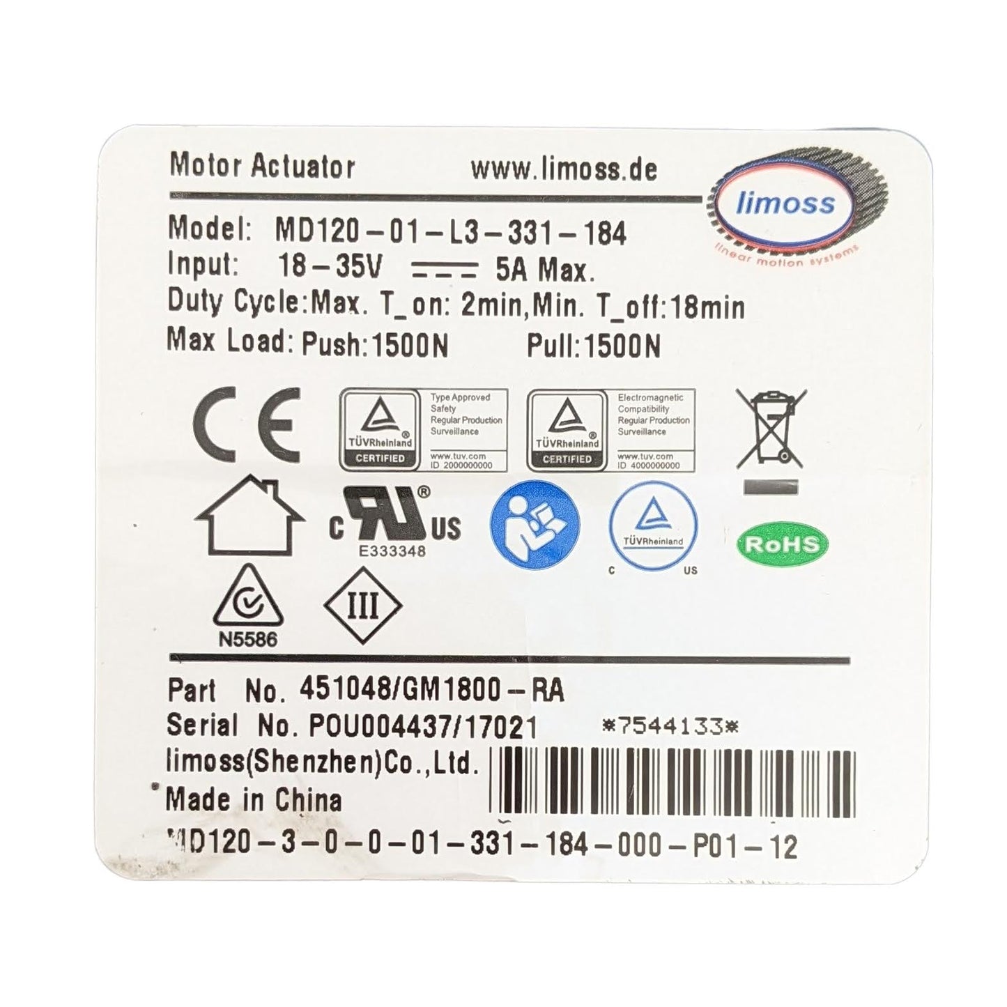Golden Technologies - Motor - GM1800-RA