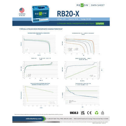 Relion Battery - RB20 - 12V 20Ah LiFePO4