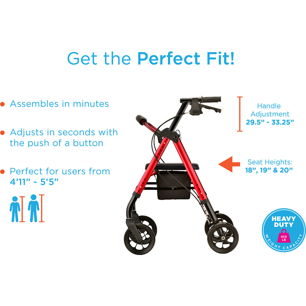 Nova Medical - Star Heavy Duty Petite Rollator 4279