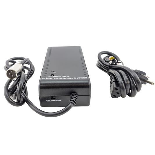 bottom of charger showing the switch that lets you choose gel mode or agm mode