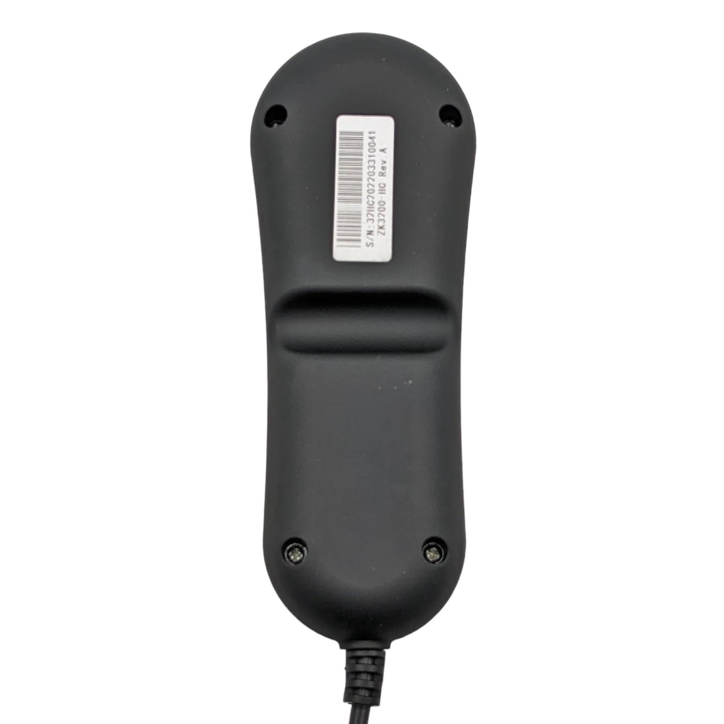 back of remote: shows part number and serial number