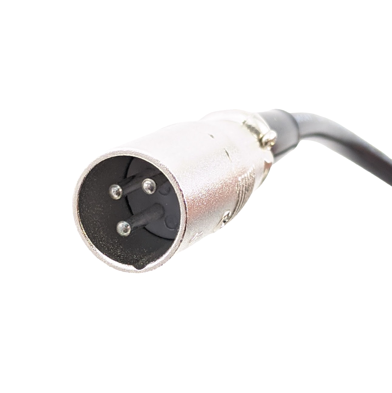 Closeup of the 3-pin XLR connector