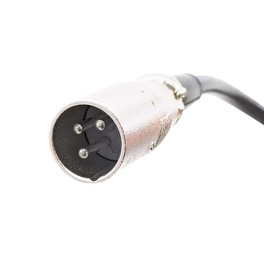 Closeup of the 3-pin XLR connector